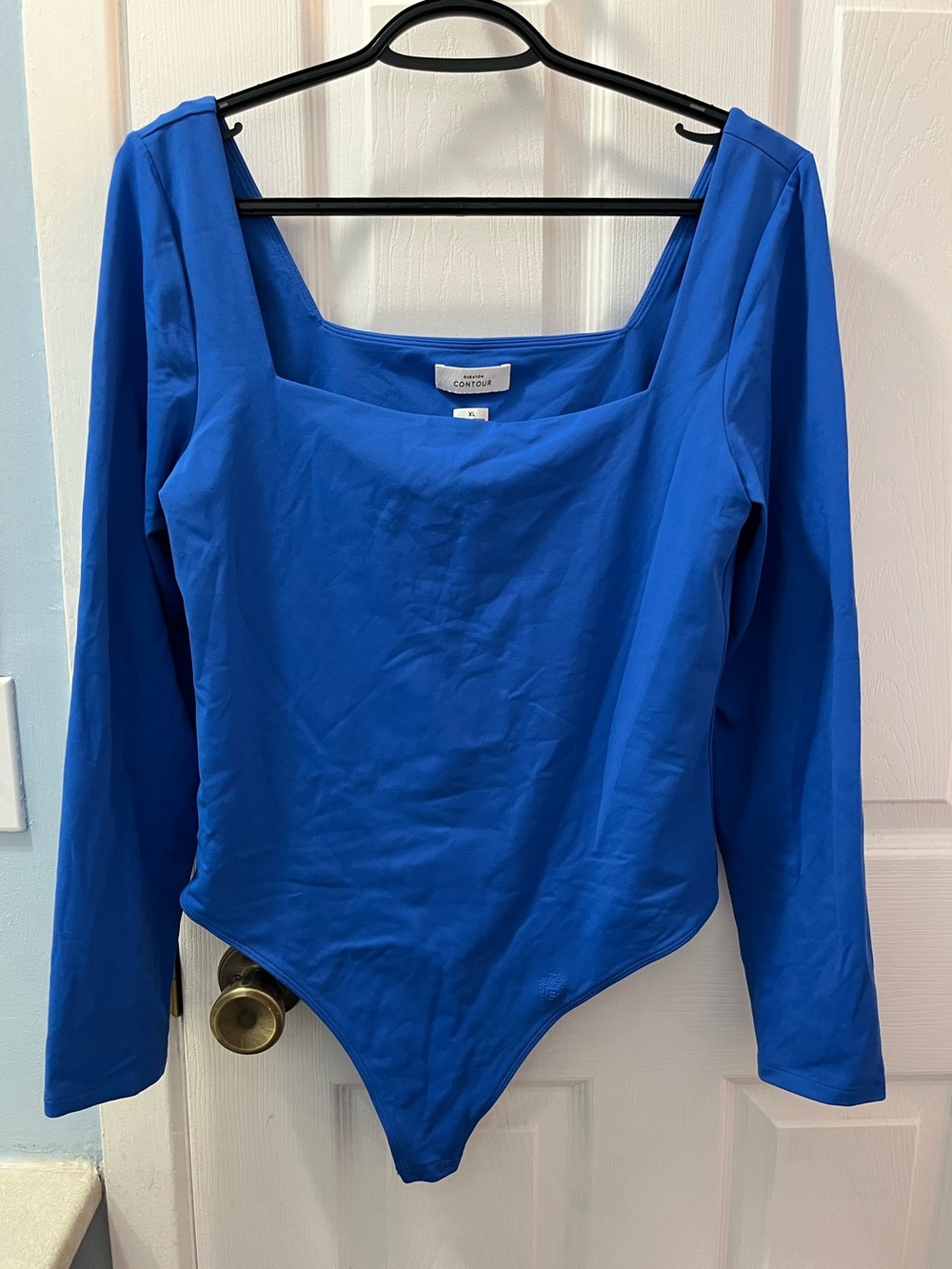 Aritzia Women’s Babaton Contour Blue Long-Sleeve Square-Neck Bodysuit - Size XL